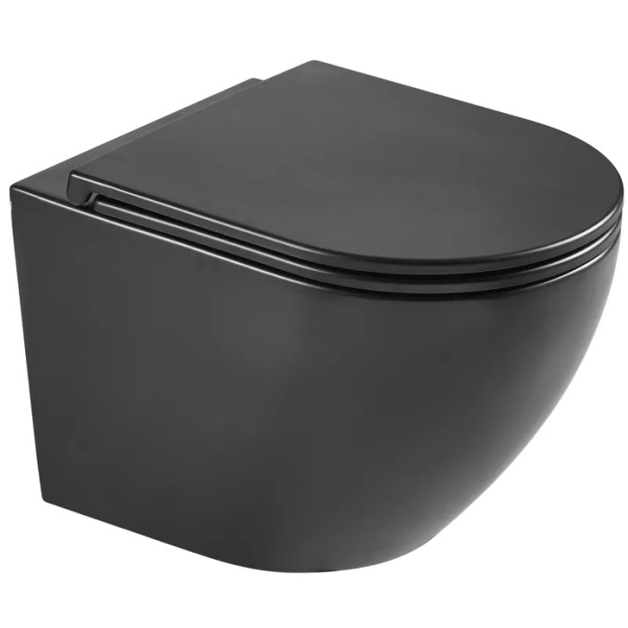 Унітаз підвісний Mixxus Premium Ellipse-0303-R Black 520x365x360mm, Rimless (MP6464)