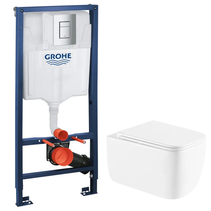Комплект: Подвесной унитаз Grohe DIVERSE-0301-T1 + Инсталляция Grohe Rapid SL 38772001 (38772001DIVERS0301T1)