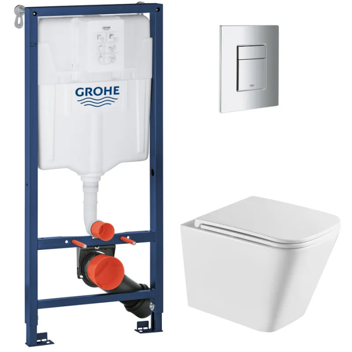 Комплект унитаза Grohe Quadro-0301-T3 с инсталляцией и панелью (38536001QUADRO0301T3)
