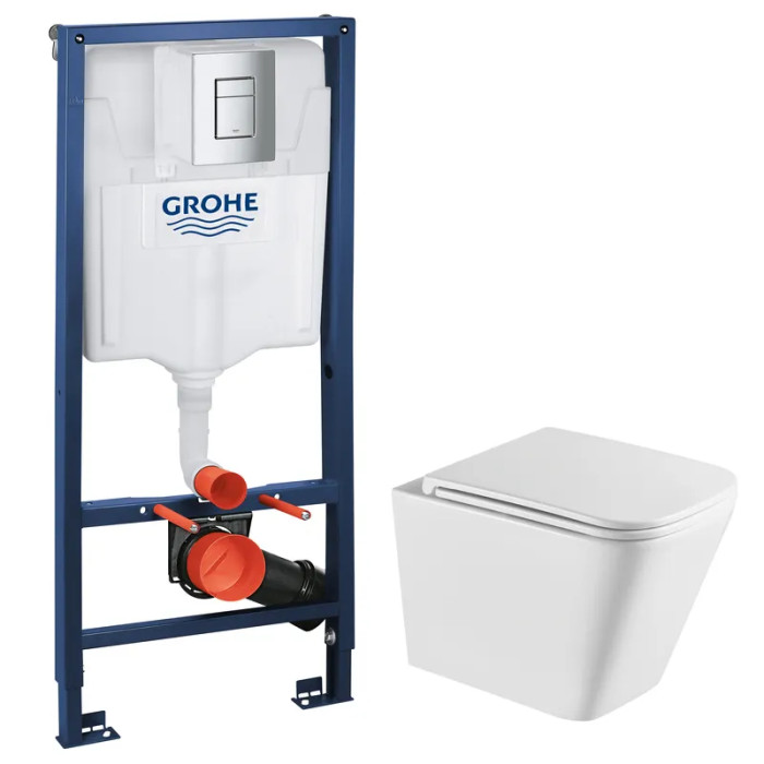Комплект унитаз подвесной Grohe QUADRO-0301-R + инсталляция Grohe Rapid SL 38772001 (38772001QUADRO0301R)