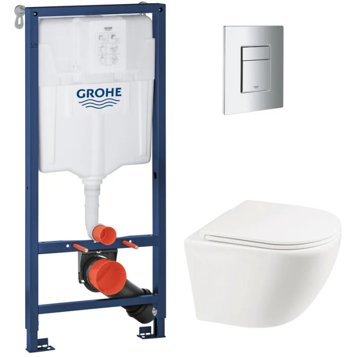 Комплект: Унитаз MIXXUS PREMIUM ELLIPSE-0301-T3 + Инсталляция Grohe Rapid SL + Панель 38732000 (38536001ELLIPS0301T3)