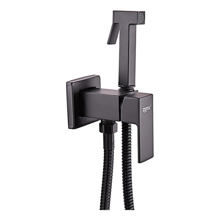 Смеситель для гигиенического душа Zerix LEB9-123 Black (с лейкой) (черный матовый) (ZX5572)