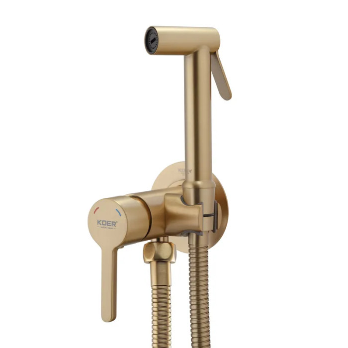 Смеситель для гигиенического душа Koer KB-23029-12 Матовое золото (KR5504)
