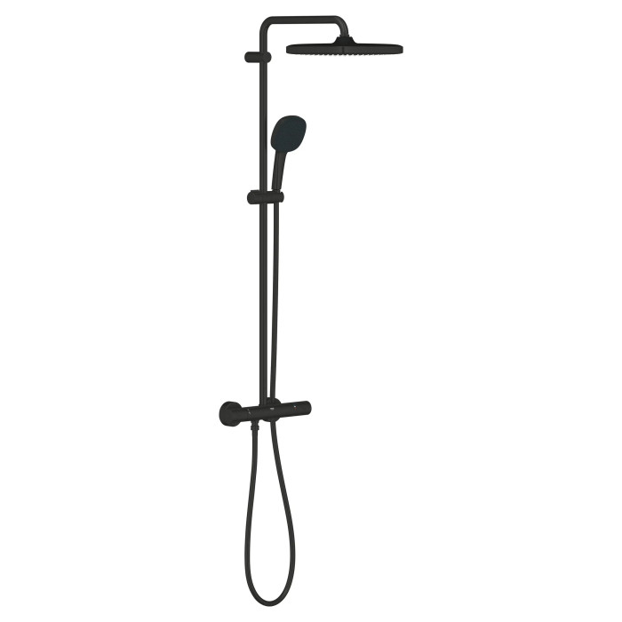 Душевая система Grohe Tempesta 250 Cube с термостатом, черный матовый (266892431)