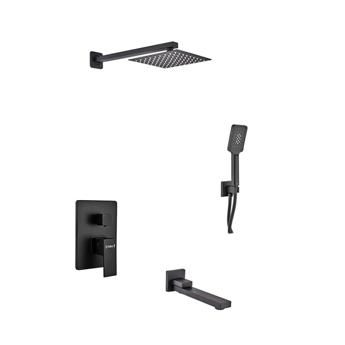Встроенная душевая система Haiba Kubus 009 (Inner) Black HB3949