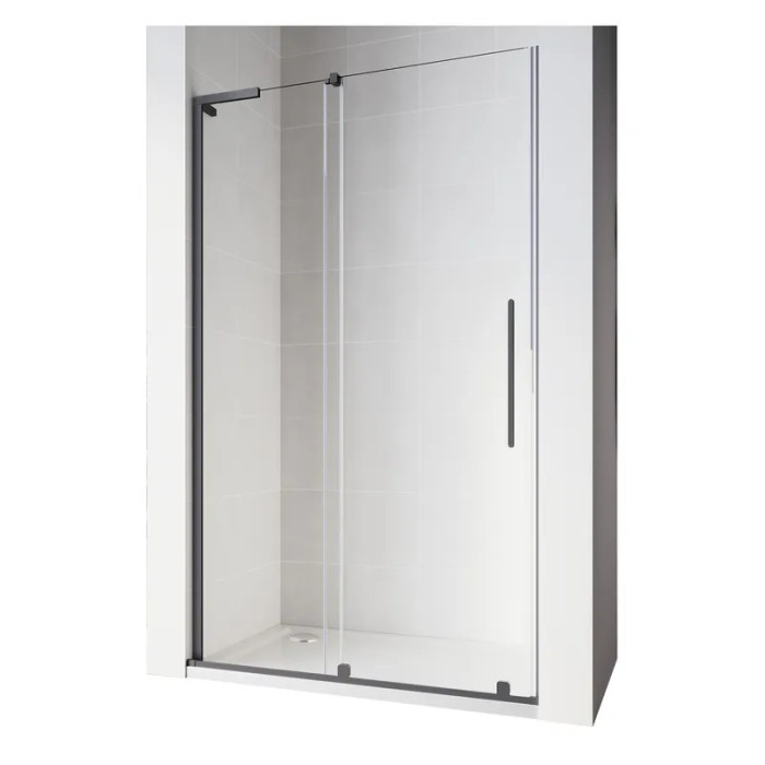 Дверь в нишу Koer SR SD07 120x200см прозрачное стекло Easy Clean 8мм Графит (KR5688)