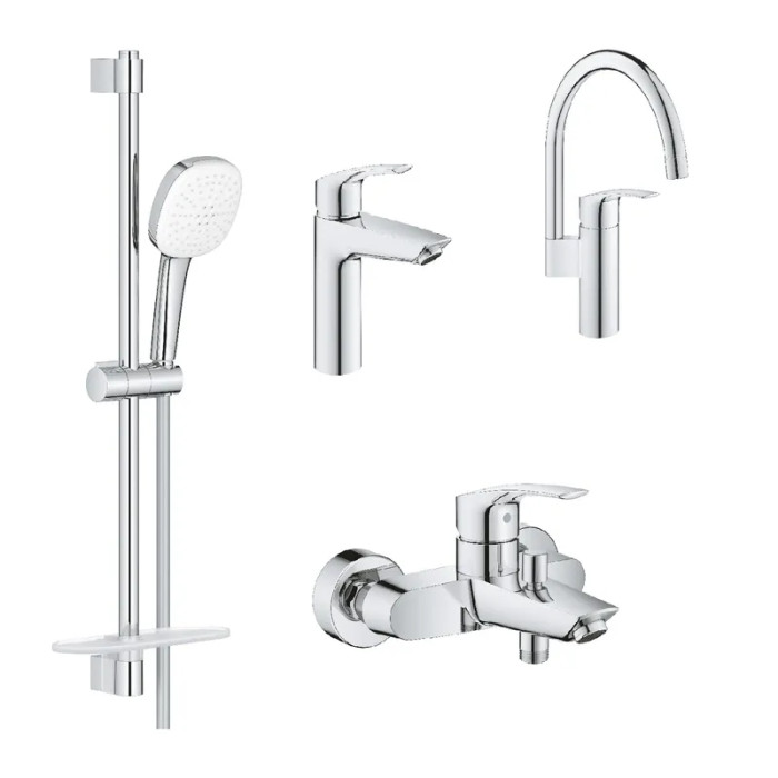 Набір змішувачів Grohe Eurosmart 4 в 1 для ванни та кухні (UA123248M3)