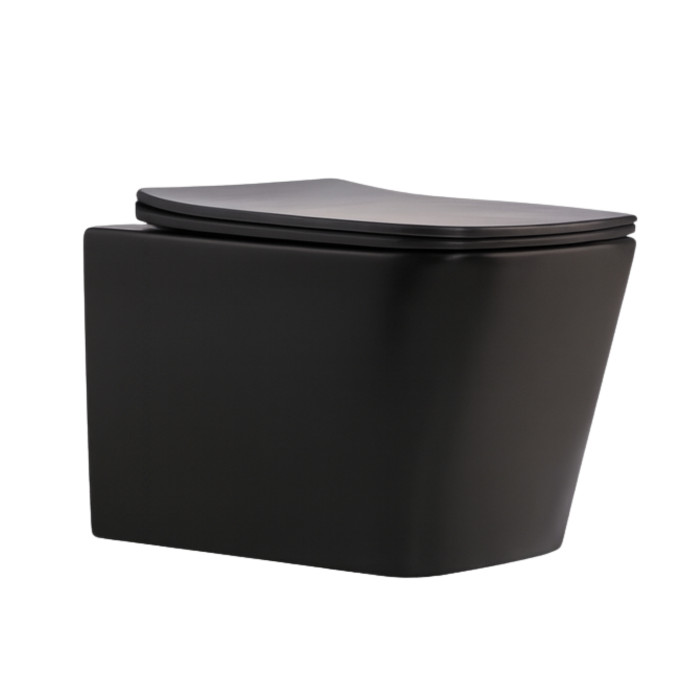Унітаз підвісний Qtap Tern New Ultra Quiet безобідковий Soft-close MATT BLACK (QT17332303ASMB)