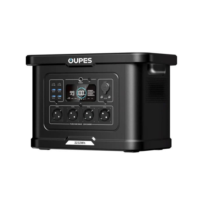 Портативная зарядная станция OUPES Exodus 2400 LiFePO4 2,23кВт/г 12VDC, PV800Вт MPPT