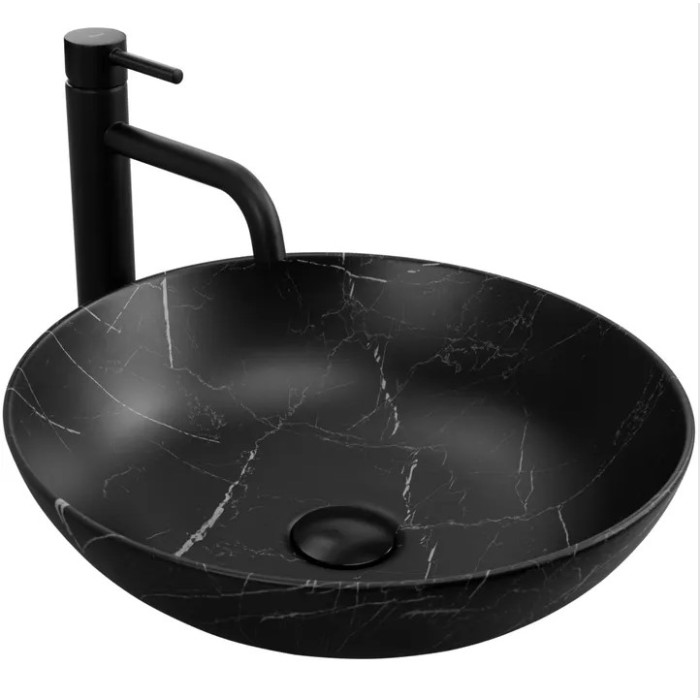 Умивальник (раковина) REA FIBO BLACK MATT накладний (REA-U3301)