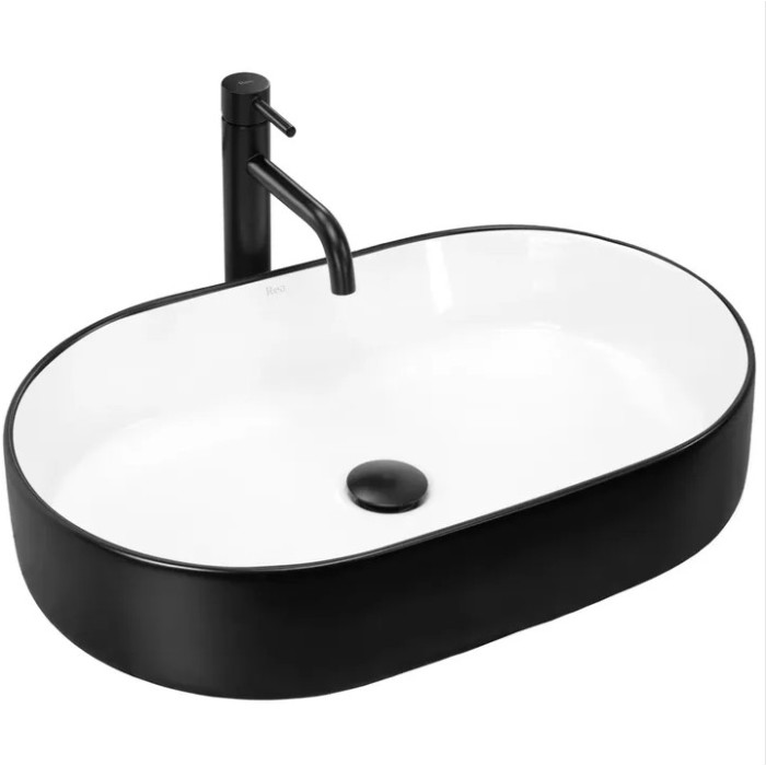 Умивальник (раковина) REA NADIA BLACK MATT WHITE накладний * (REA-U8781)