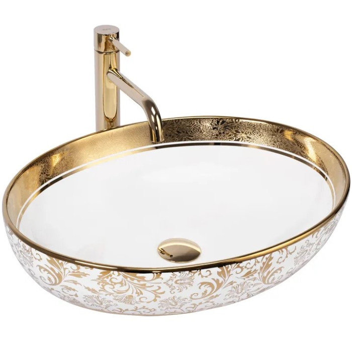 Умивальник (раковина) REA MARGOT WHITE GOLD накладний (REA-U9650)