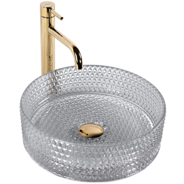 Умивальник (раковина) REA CRISTAL 35 LIGHT GREY накладний (REA-U9615)