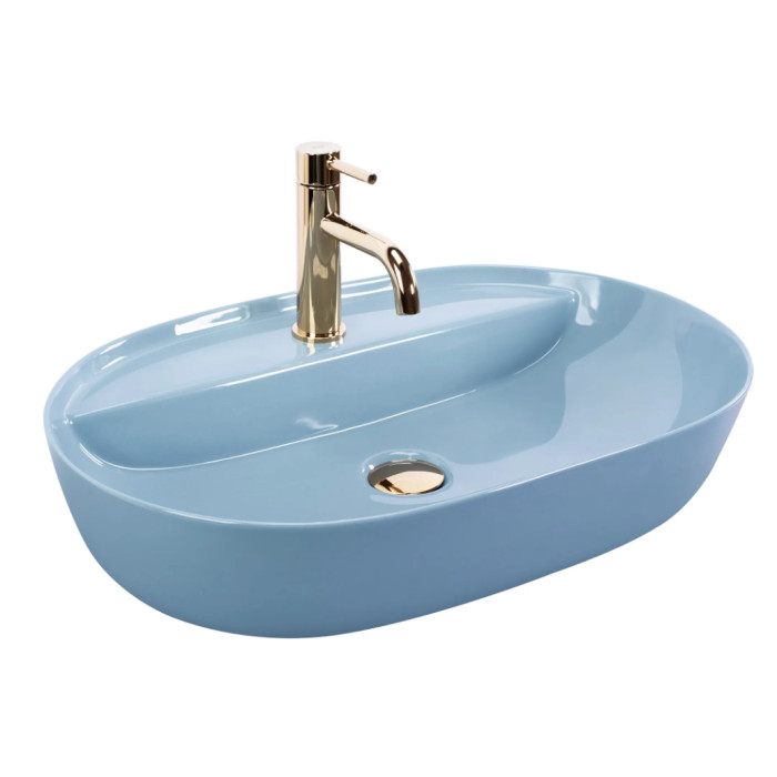 Умивальник (раковина) REA AURA 61 BLUE SHINY накладний (REA-U6618)