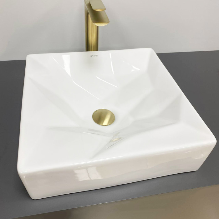 Умывальник (раковина) VBI TROIA WHITE GLOSSY накладной  (VBI-016400)