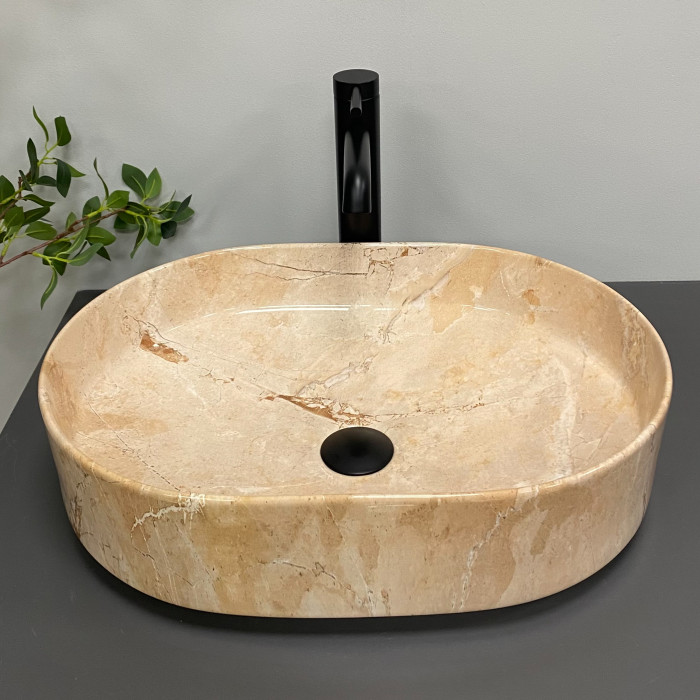 Умывальник (раковина) VBI VERONA 50 TRAVERTINE GLOSSY накладной (VBI-011326)