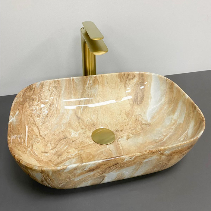 Умывальник (раковина) VBI RAVENNA BROWN ONYX GLOSSY накладной (VBI-011223)