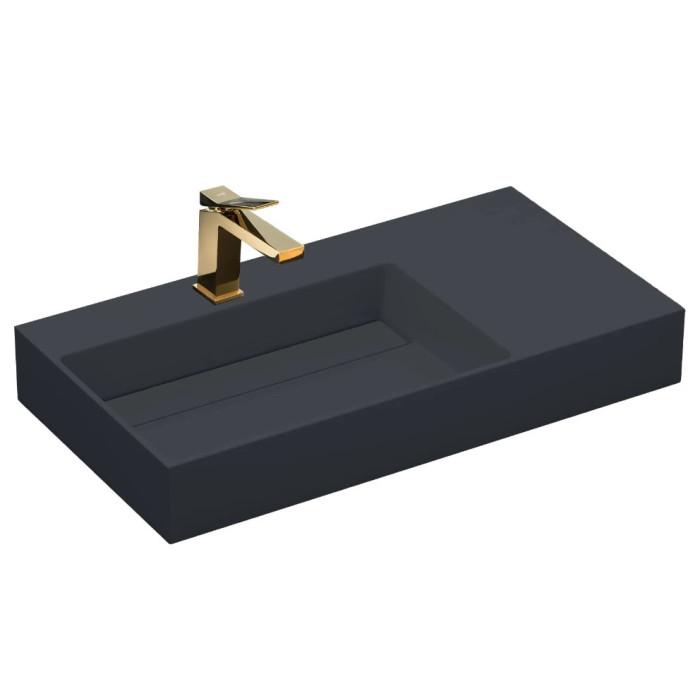 Умивальник (раковина) REA ARCHI 90 BLACK MATT накладний підвісний (REA-U4304)