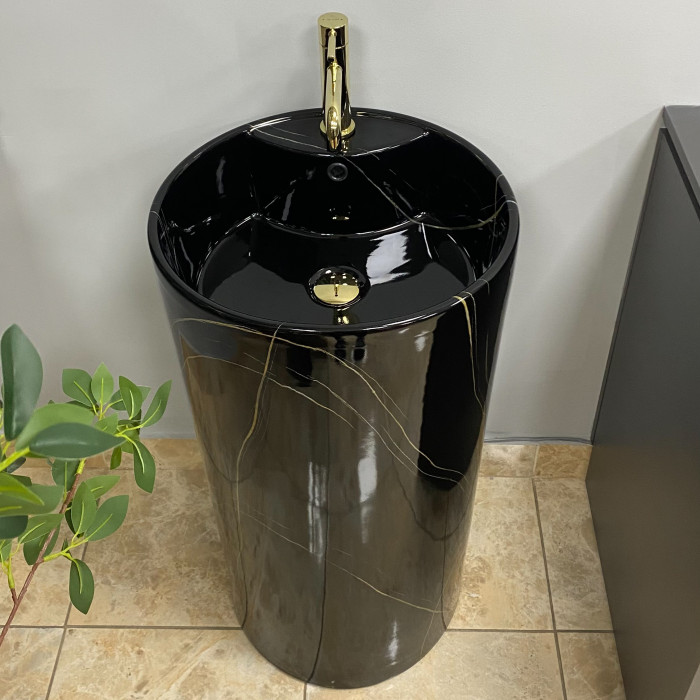Умывальник (раковина) VBI BOLONIA M BLACK MARBLE напольный (VBI-019026)