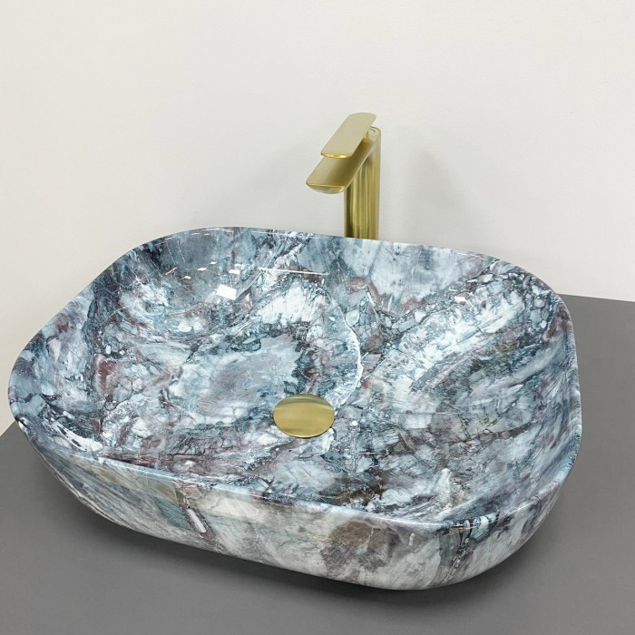 Умывальник (раковина) VBI BERGAMO BLUE TOURMALINE GLOSSY накладной (VBI-012504)