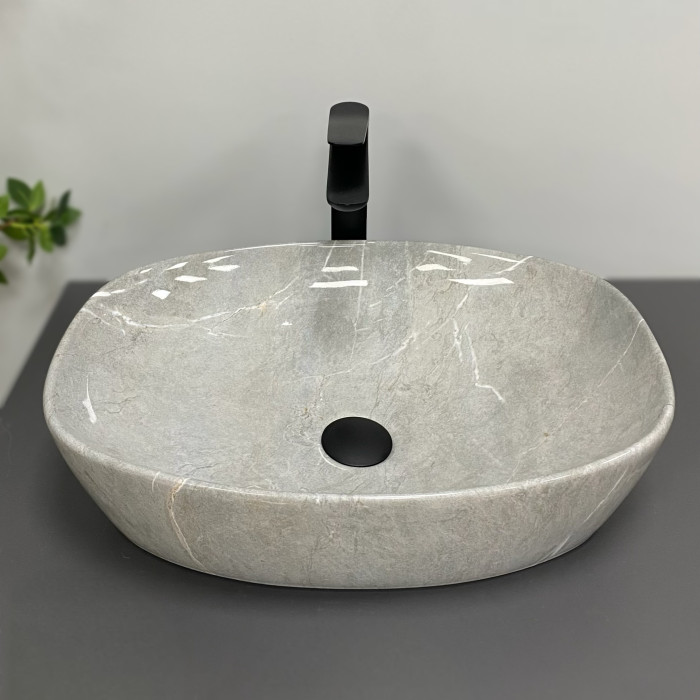 Умывальник (раковина) VBI OLBIA GREY STONE GLOSSY накладной (VBI-014302)