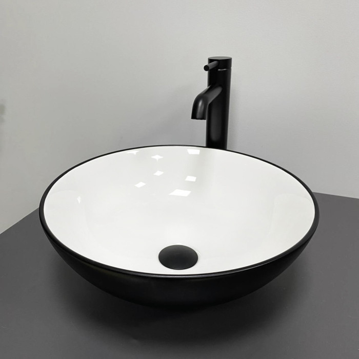 Умывальник (раковина) VBI AMALFI BLACK WHITE накладной (VBI-013401)