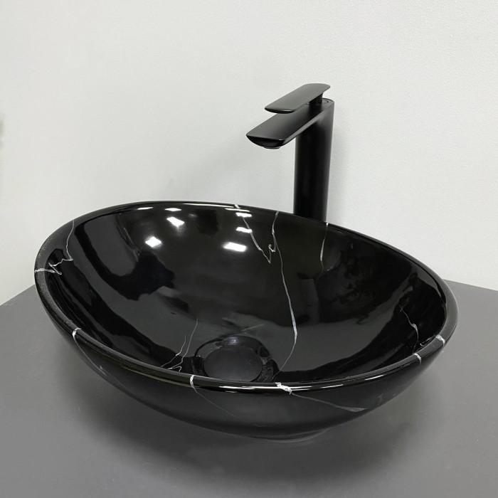 Умывальник (раковина) VBI PARMA BLACK MARMO GLOSSY накладной (VBI-011023)