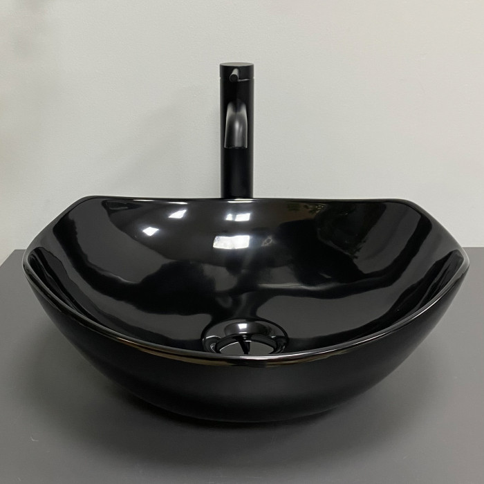 Умивальник (раковина) VBI RONTA DARK BLACK GLOSSY накладний (VBI-017301)