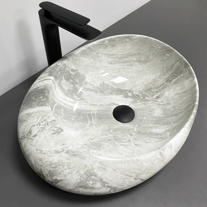 Умывальник (раковина) VBI RICCIA LIGHT STONE GLOSSY накладной (VBI-017202)