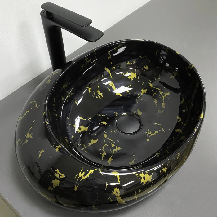 Умывальник (раковина) VBI RICCIA BLACK MARMO GLOSSY накладной (VBI-017201)
