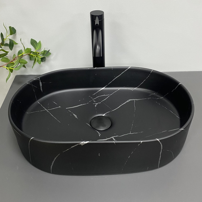 Умивальник (раковина) VBI VERONA 50 BLACK MARMO MATT накладний (VBI-011328)