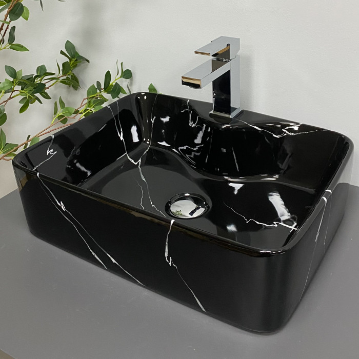Умивальник (раковина) VBI FORLI BLACK MARMO GLOSSY накладний (VBI-011107)
