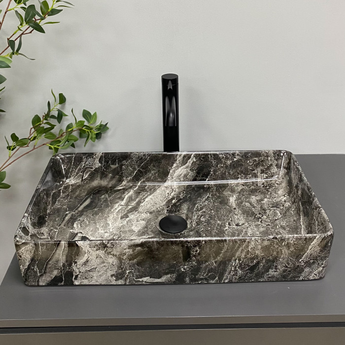 Умивальник (раковина) VBI TRIEST ANTHRACITE MARBLE накладний (VBI-012717)