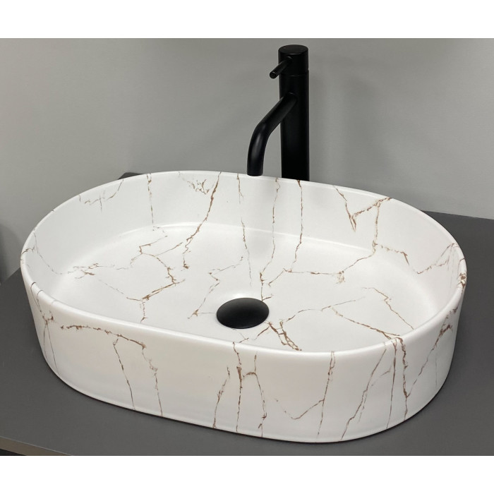 Умивальник (раковина) VBI VERONA 50 GOLD MARMO GLOSSY накладний (VBI-011329)