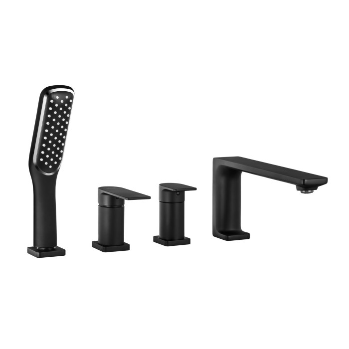 Смеситель для ванны CORSAN TRINO BLACK MATT на борт ванны * (CMB7142BL)