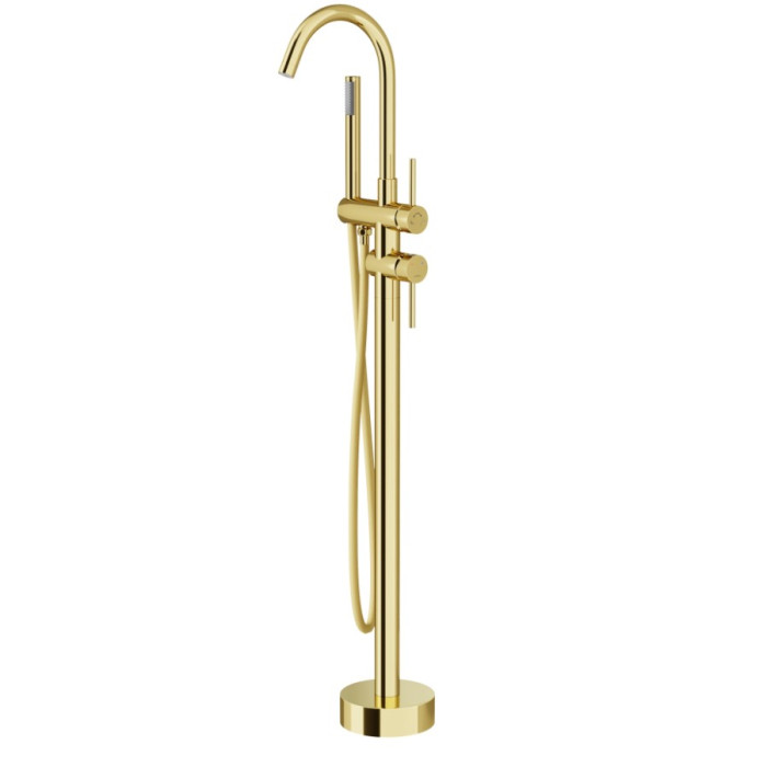 Смеситель для ванны CORSAN LUGO GOLD золотой напольный (CMB7560GL)