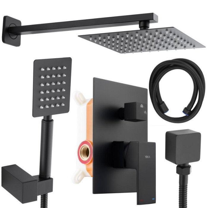 Душевая система YOKA DUAL BLACK + BOX скрытого монтажа * (BP.DUAL-BLK)