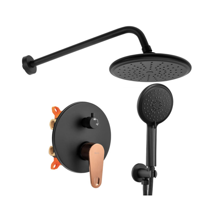 Душевая система REA MILD BLACK ROSE GOLD + BOX скрытого монтажа * (REA-P9143)