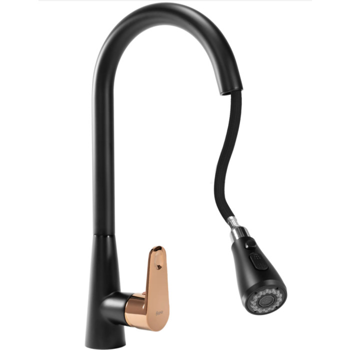 Змішувач для кухні REA MILD BLACK ROSE GOLD (REA-B4801)
