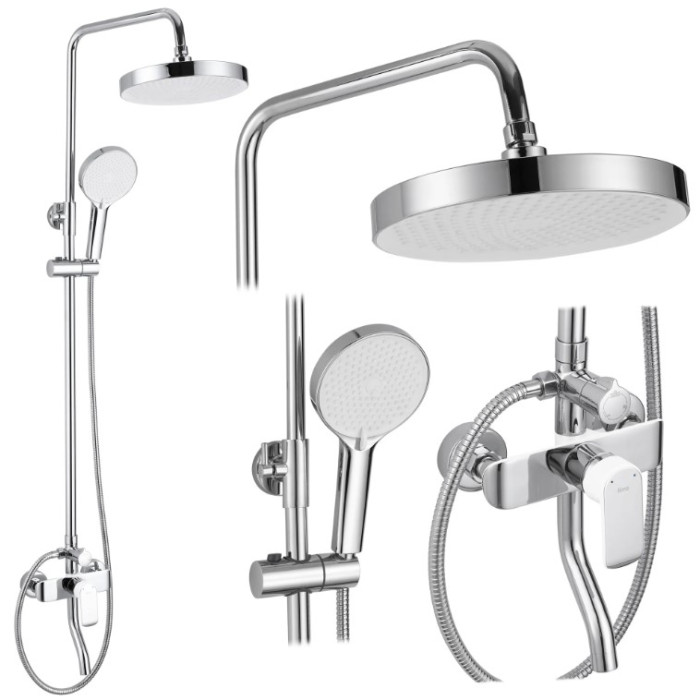Душевой гарнитур REA BLOOM CHROME WHITE с изливом (REA-P9527)
