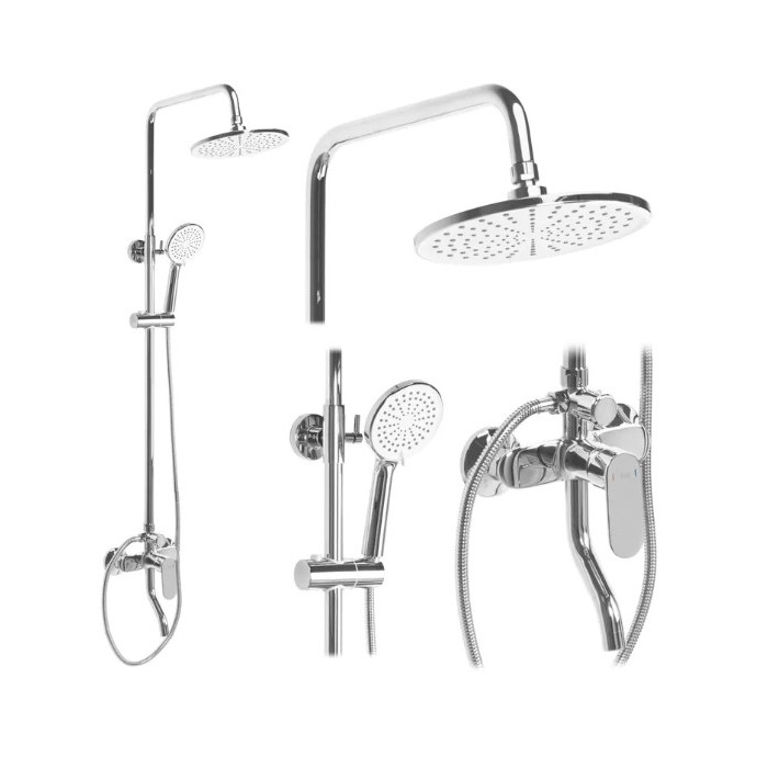Душевой гарнитур REA SALTON CHROME хром с изливом  (REA-P2408)