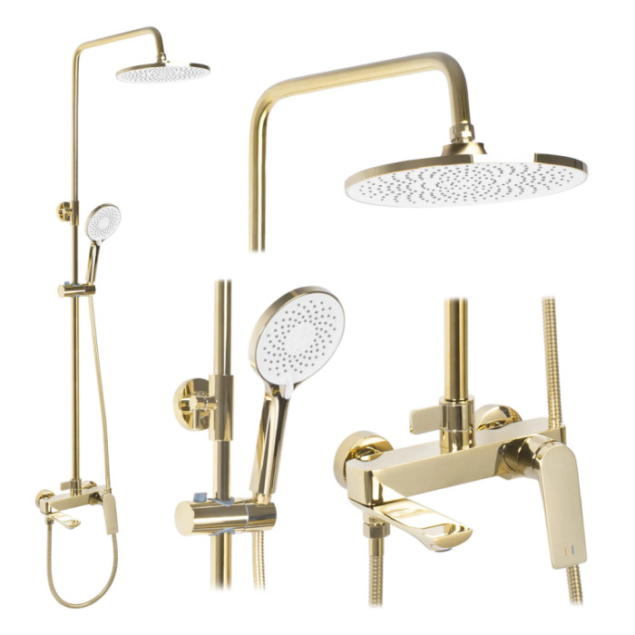 Душевой гарнитур REA  AVALON GOLD с изливом (REA-P8812)
