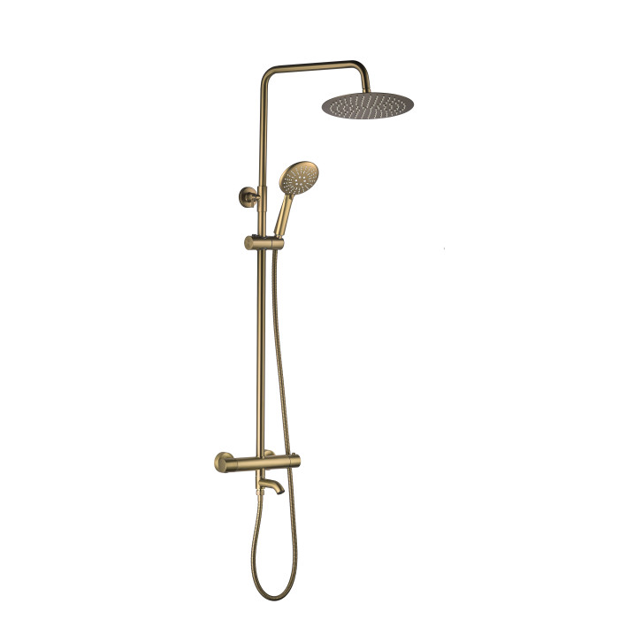 Душовий гарнітур VBI MILANO BRUSHED GOLD з термостатом і виливом (VBI-050111BG)