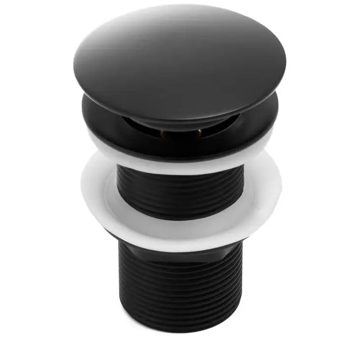 Донний клапан для раковини YOKA CLICK-CLACK BLACK без переливу (BK.POP-14-BP-BLK)