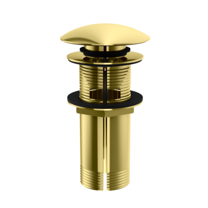 Донный клапан для раковины KOHLMAN CLICK-CLACK GOLD с переливом * (KOREK EGD)