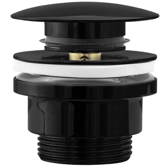 Донный клапан для раковины REA CLICK-CLACK BLACK GLOSSY универсальный  * (REA-A4100)
