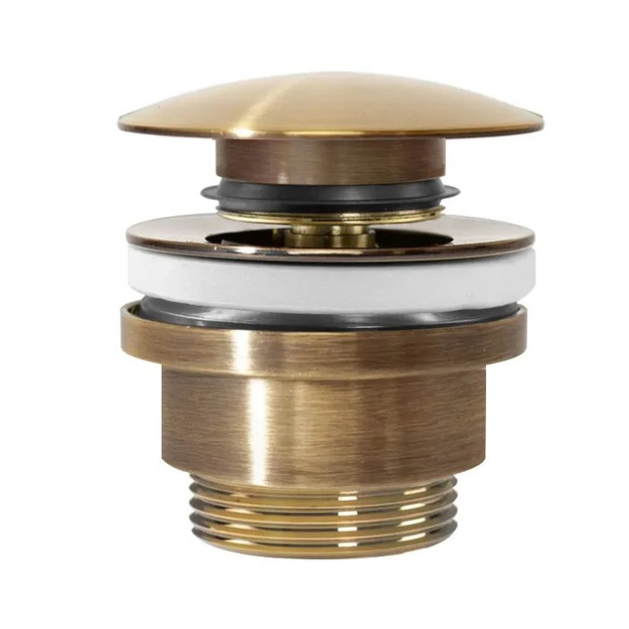 Донный клапан для раковины REA CLICK-CLACK ANTIQUE BRUSHED GOLD универсальный * (REA-A8110)