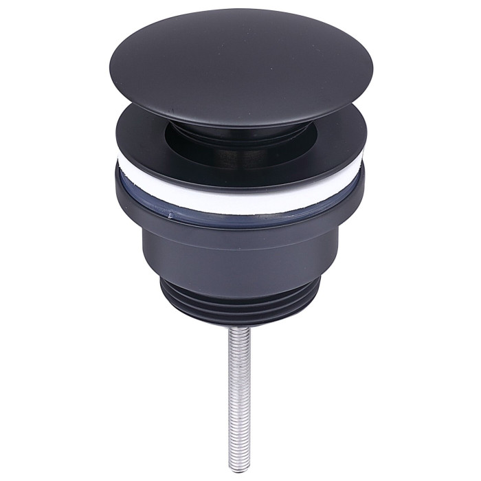 Донний клапан для раковини VBI BLACK click-clack універсальний (VBI-059000BL)