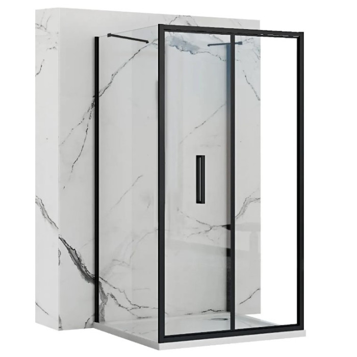 Душевая кабина REA RAPID FOLD 90х80 BLACK пристенная (REA-KPL-09913)