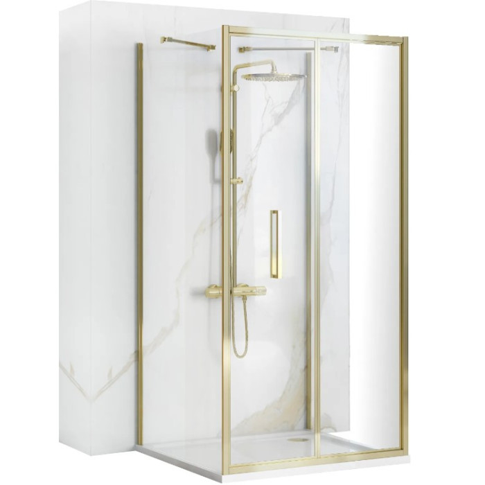 Душевая кабина REA RAPID FOLD 100х100 GOLD пристенная (REA-KPL-09408)